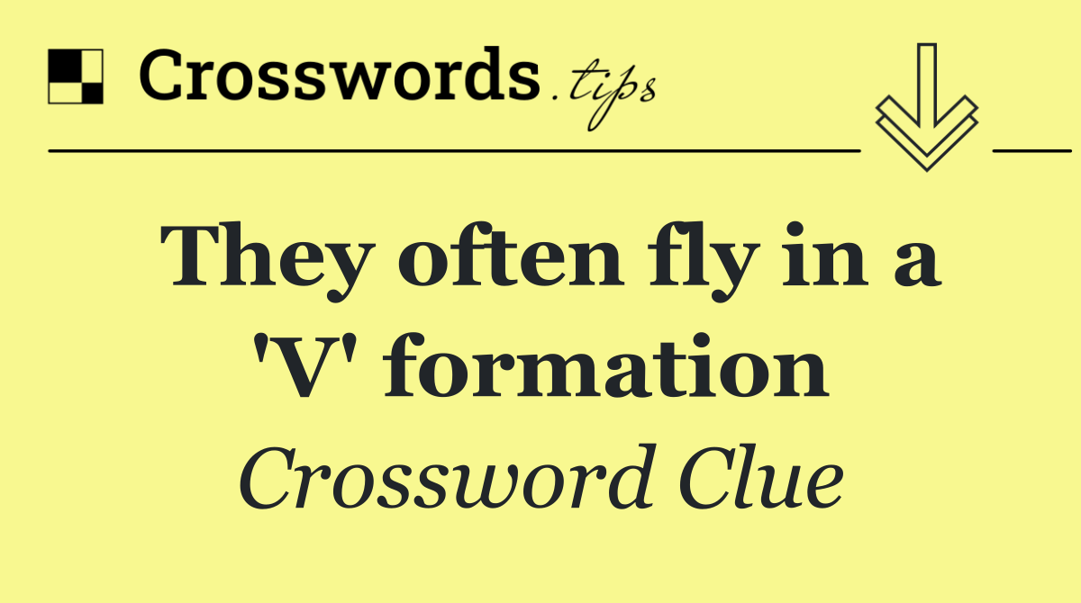They often fly in a 'V' formation