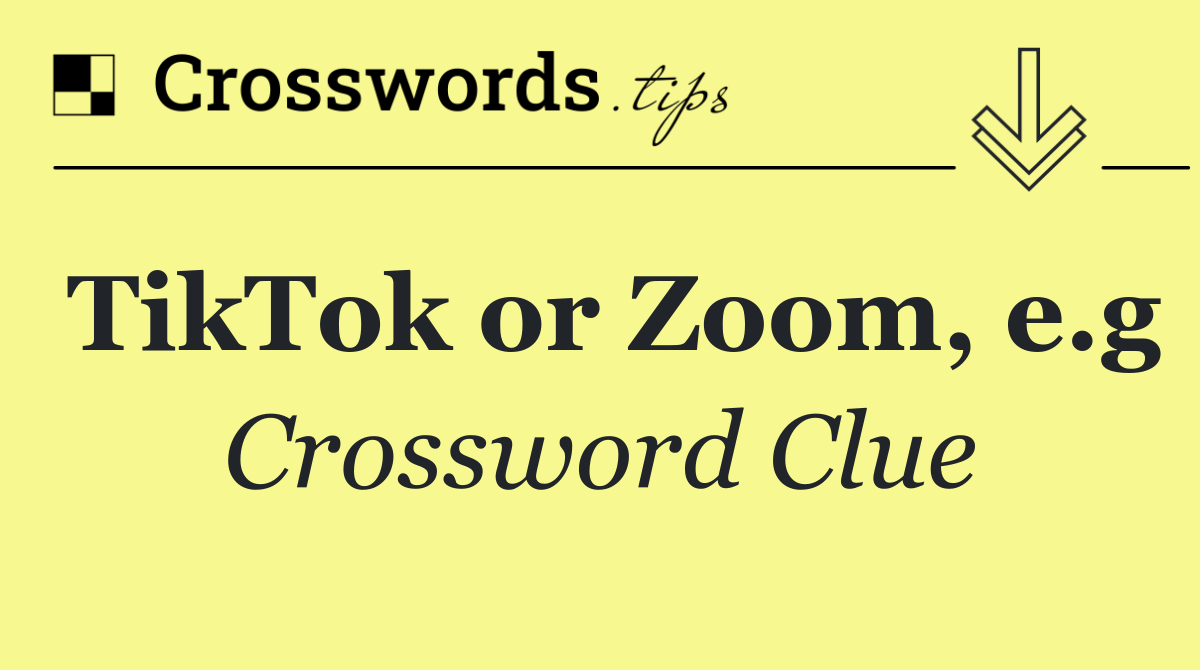 TikTok or Zoom, e.g