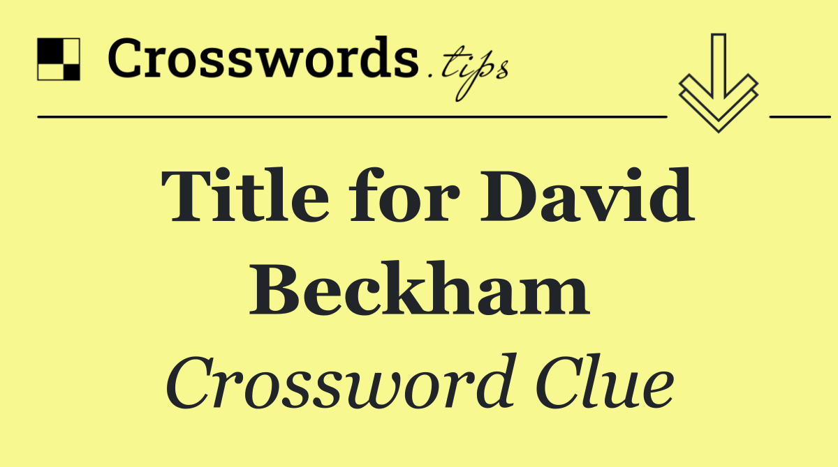 Title for David Beckham