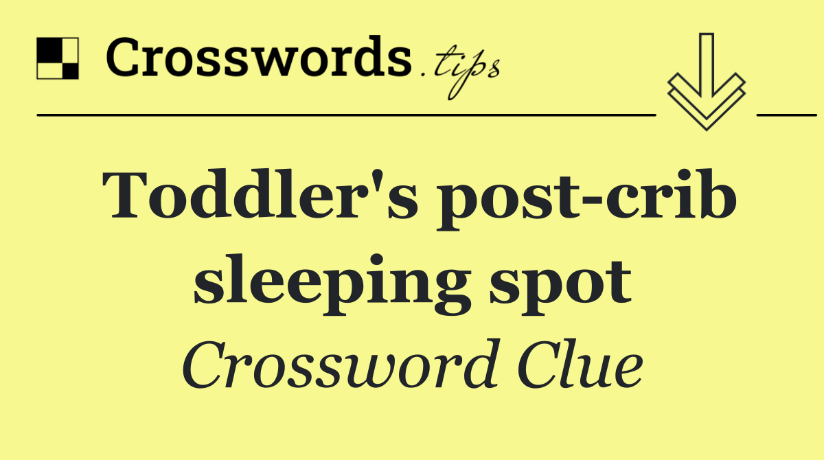 Toddler's post crib sleeping spot