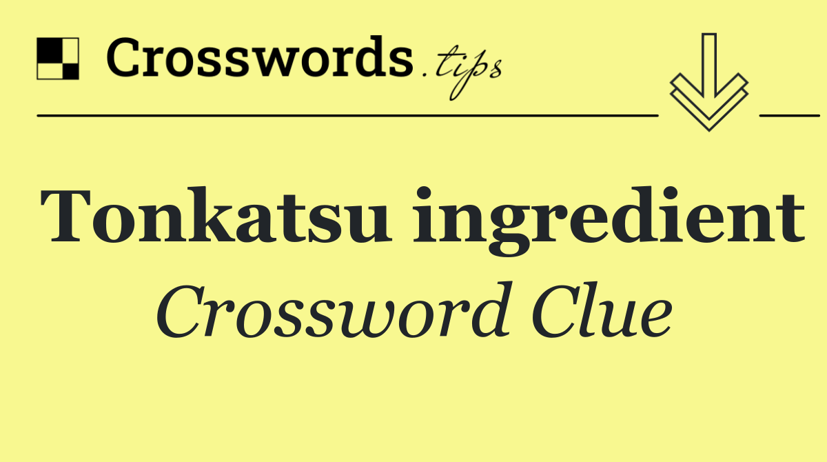 Tonkatsu ingredient