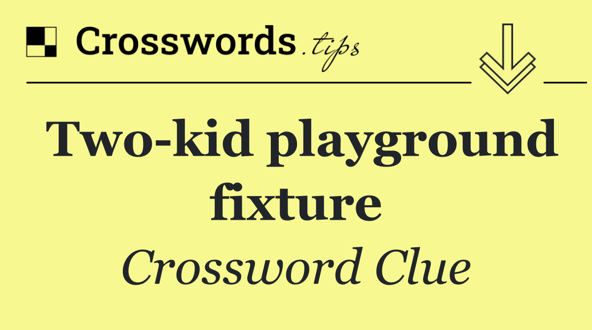 Two kid playground fixture
