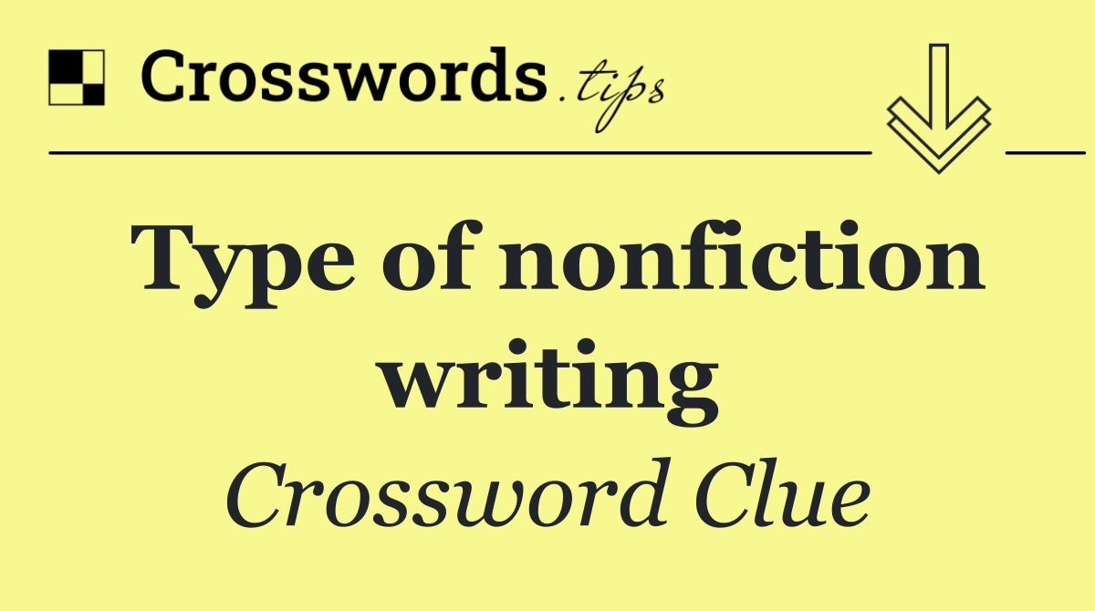 Type of nonfiction writing