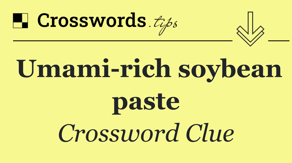 Umami rich soybean paste