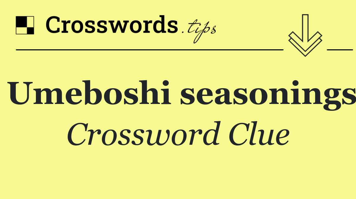 Umeboshi seasonings