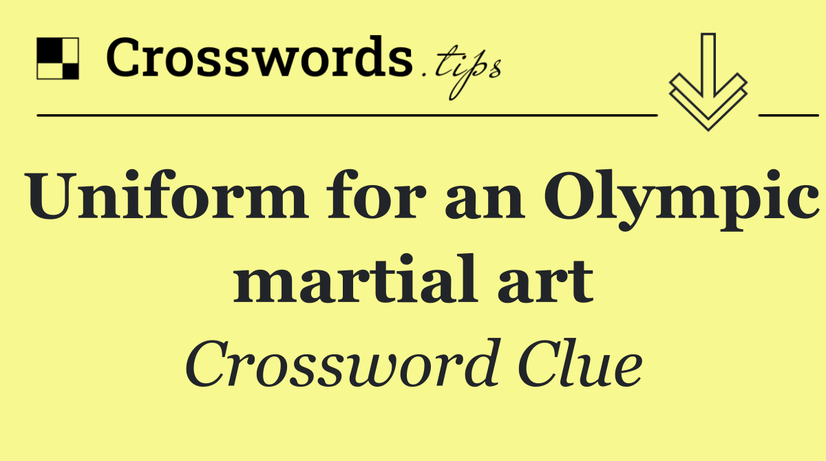 Uniform for an Olympic martial art