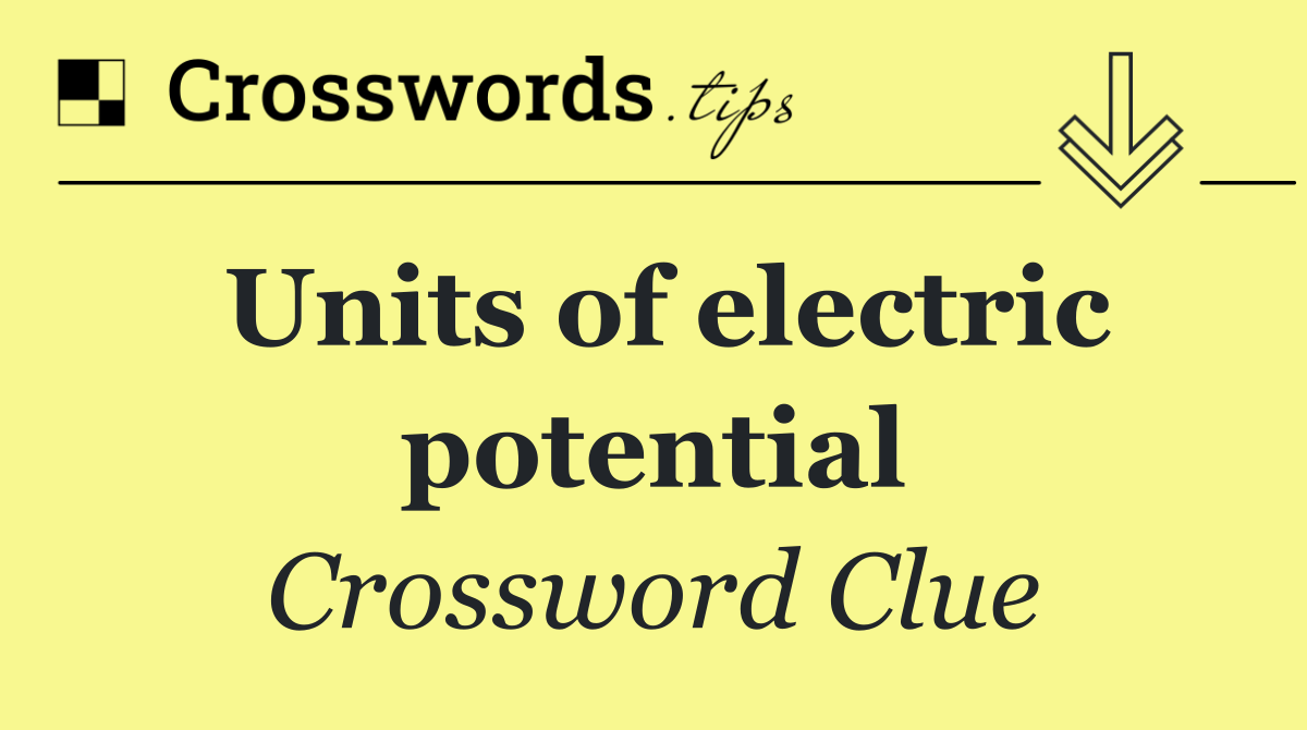 Units of electric potential
