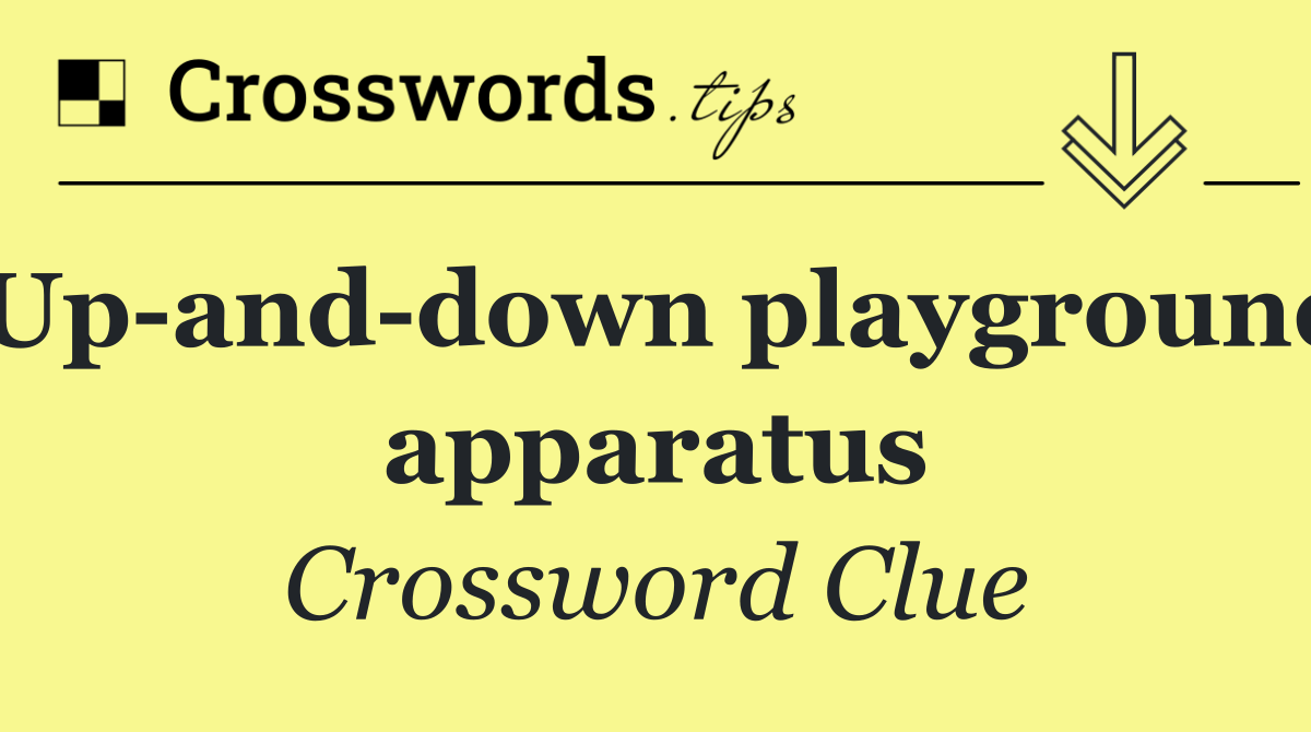 Up and down playground apparatus