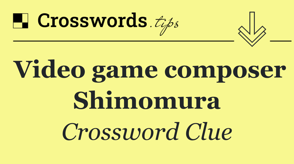 Video game composer Shimomura