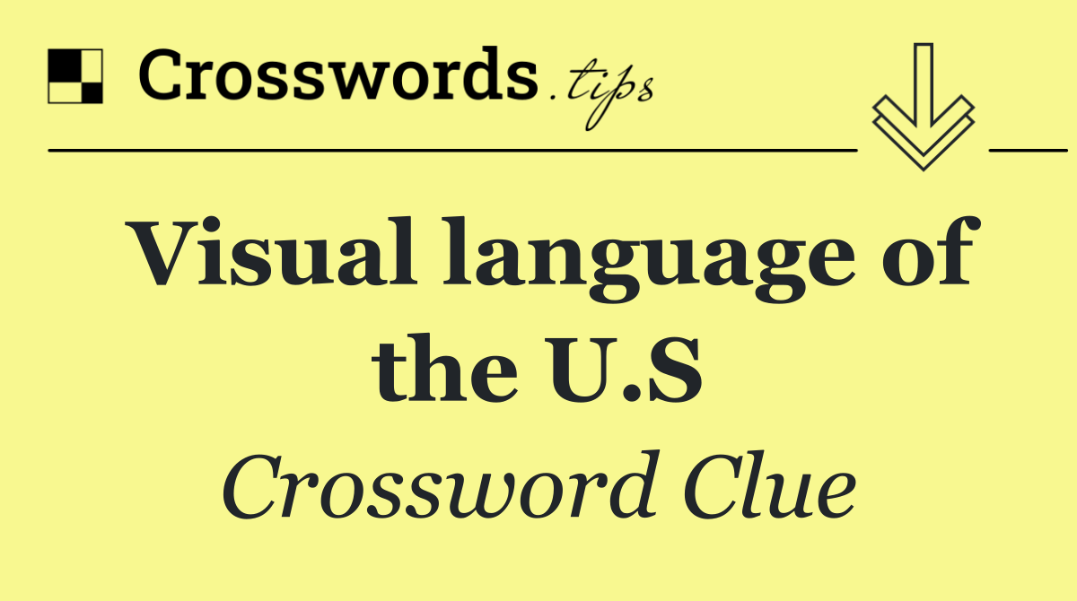 Visual language of the U.S