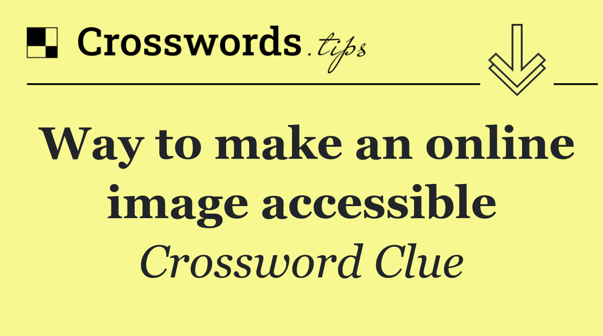 Way to make an online image accessible