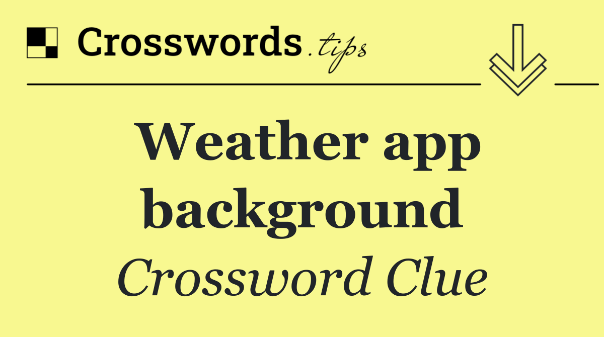 Weather app background
