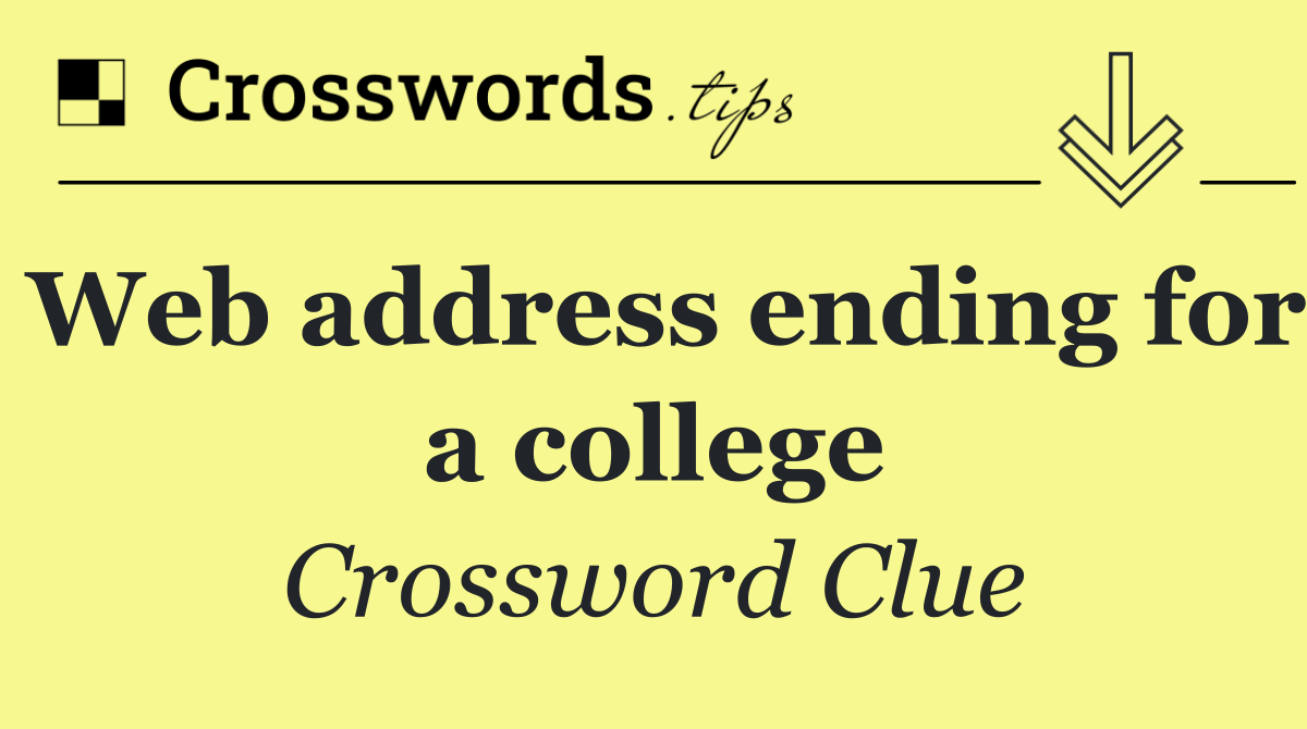 Web address ending for a college