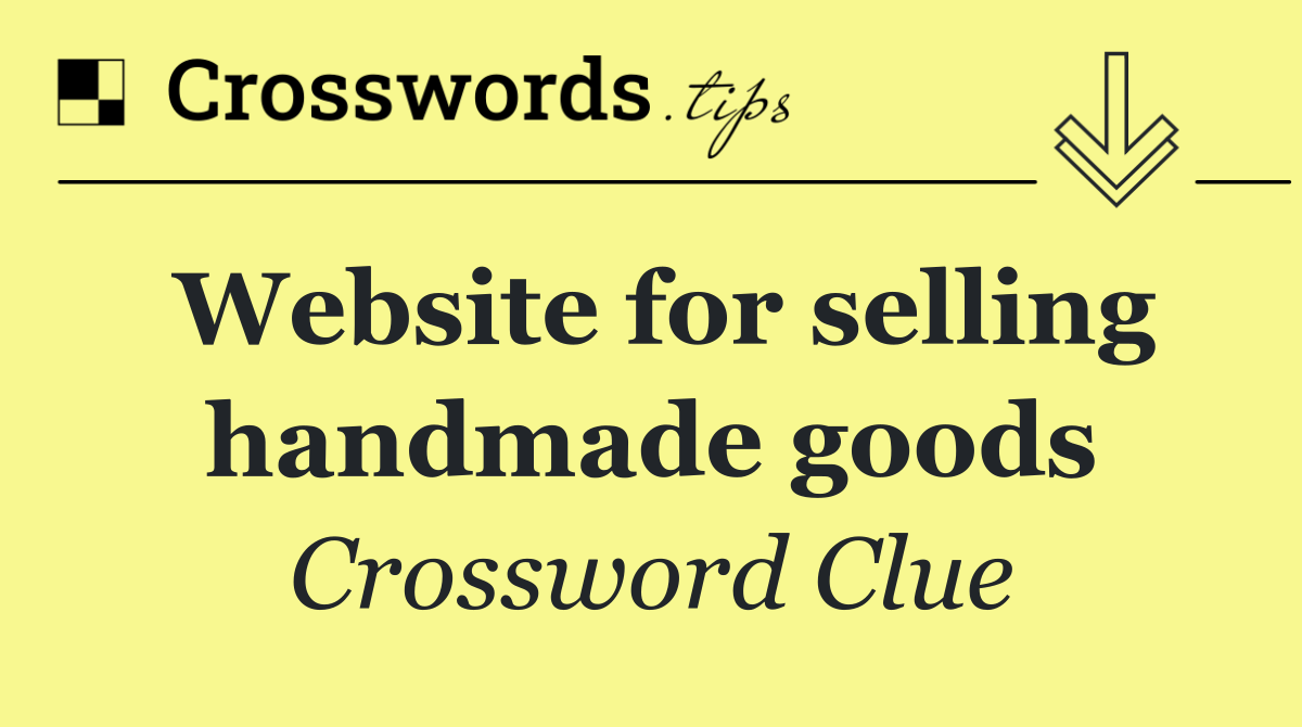 Website for selling handmade goods