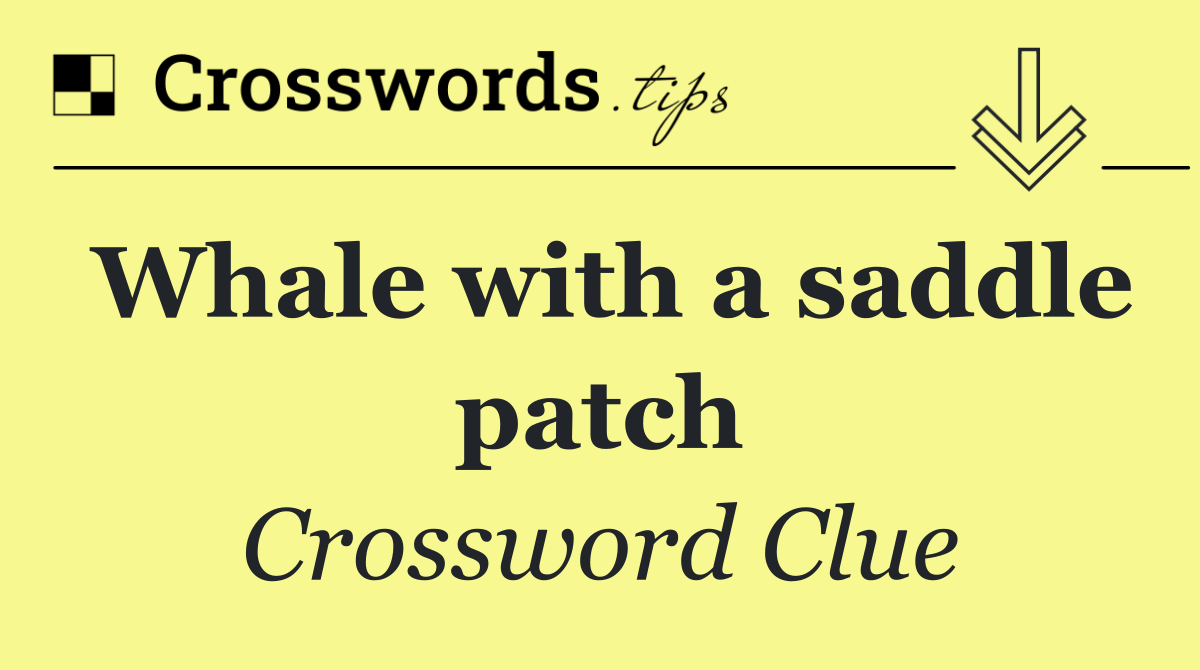 Whale with a saddle patch