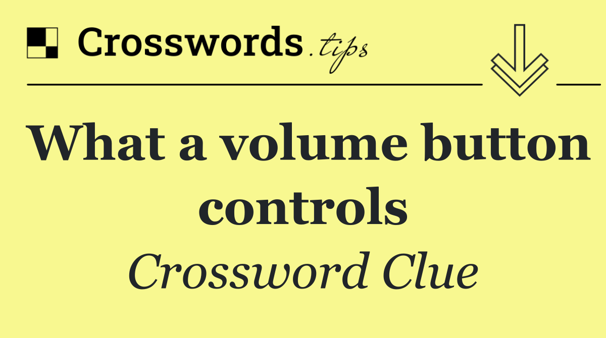 What a volume button controls