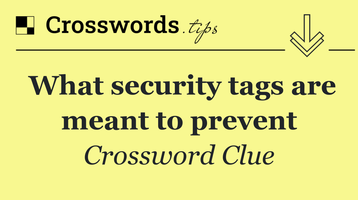 What security tags are meant to prevent