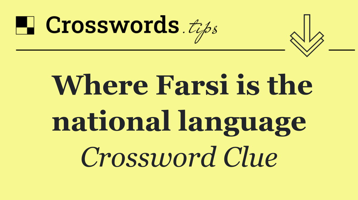 Where Farsi is the national language