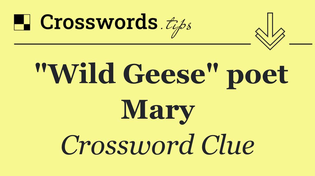 "Wild Geese" poet Mary