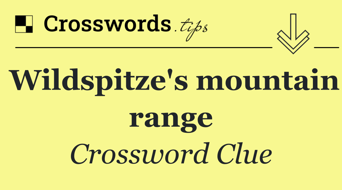 Wildspitze's mountain range