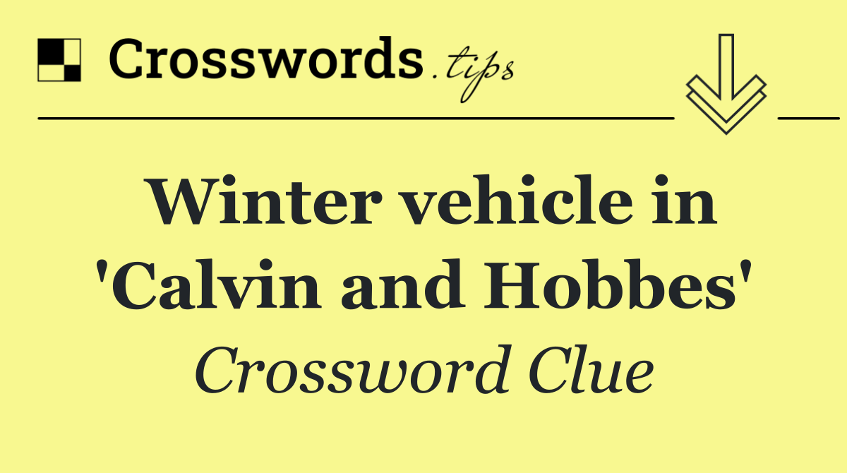 Winter vehicle in 'Calvin and Hobbes'
