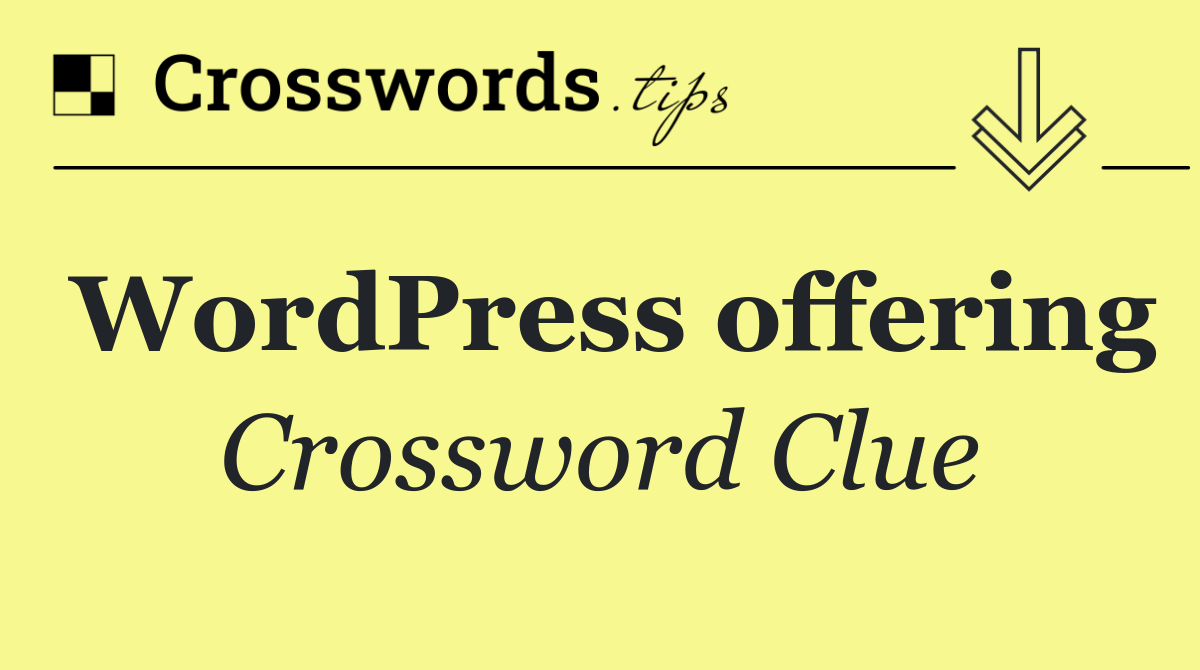 WordPress offering