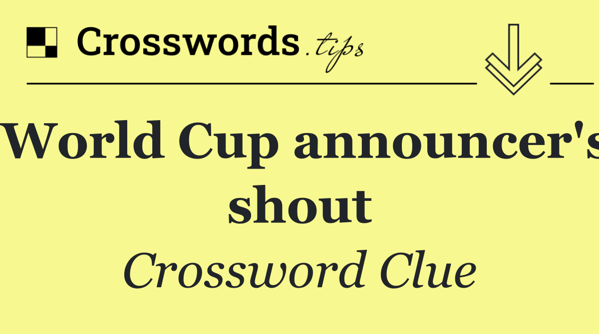 World Cup announcer's shout