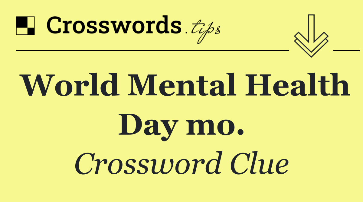 World Mental Health Day mo.