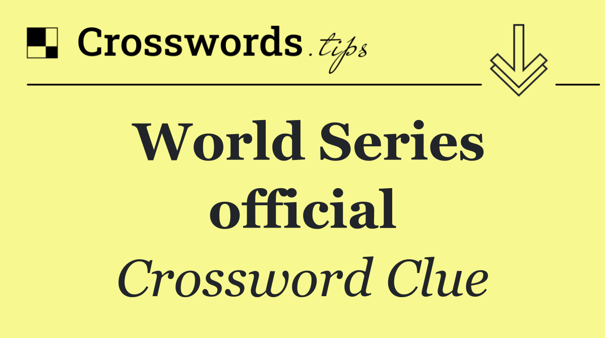 World Series official