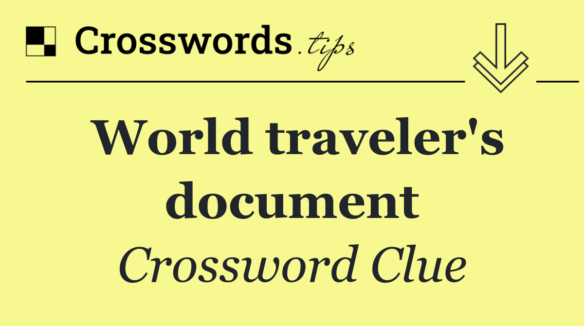 World traveler's document