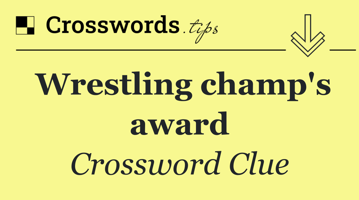 Wrestling champ's award