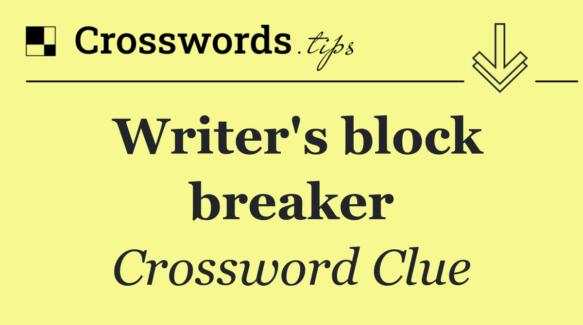 Writer's block breaker