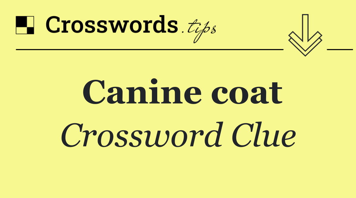 Canine coat