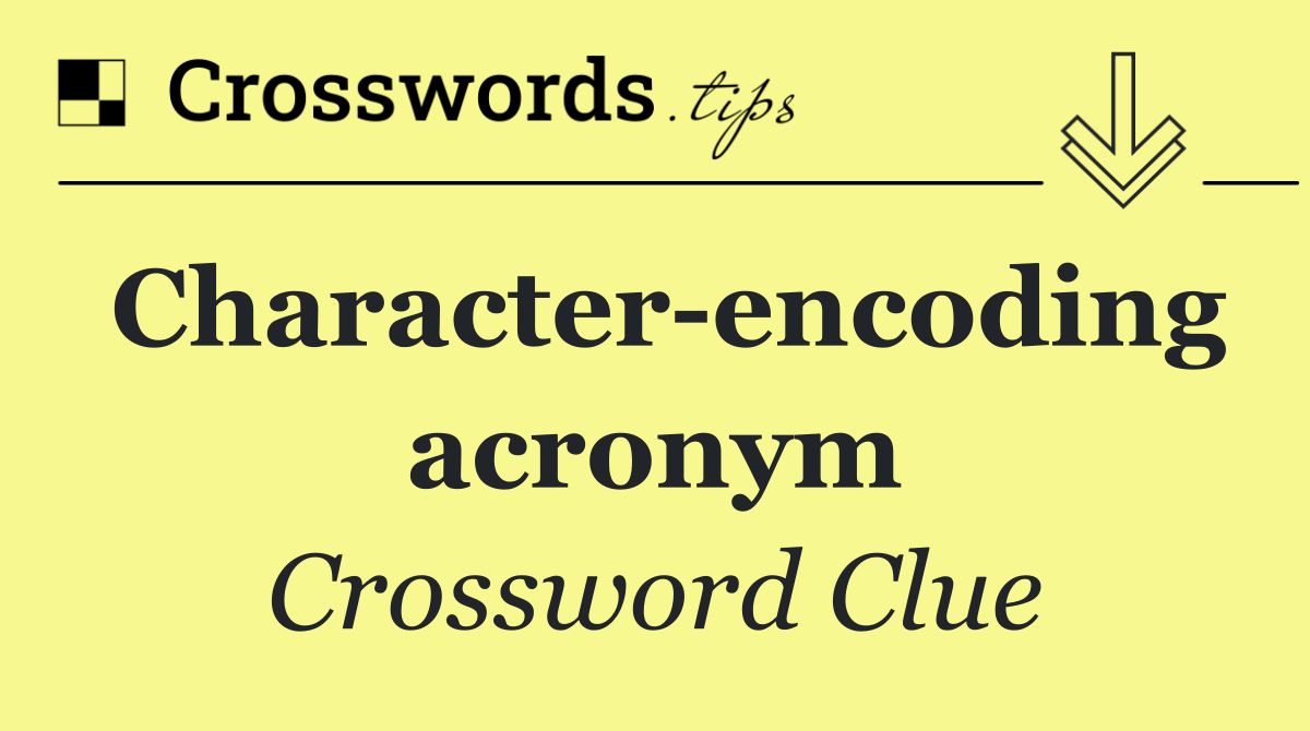 Character encoding acronym