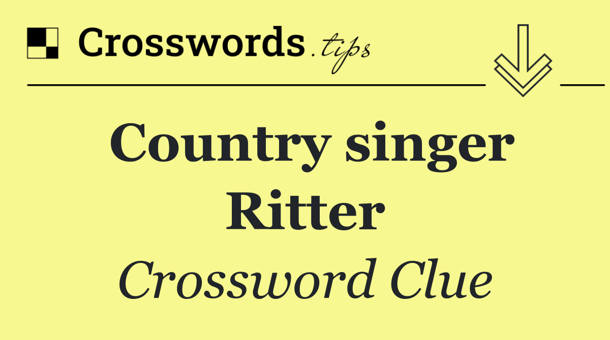 Country singer Ritter