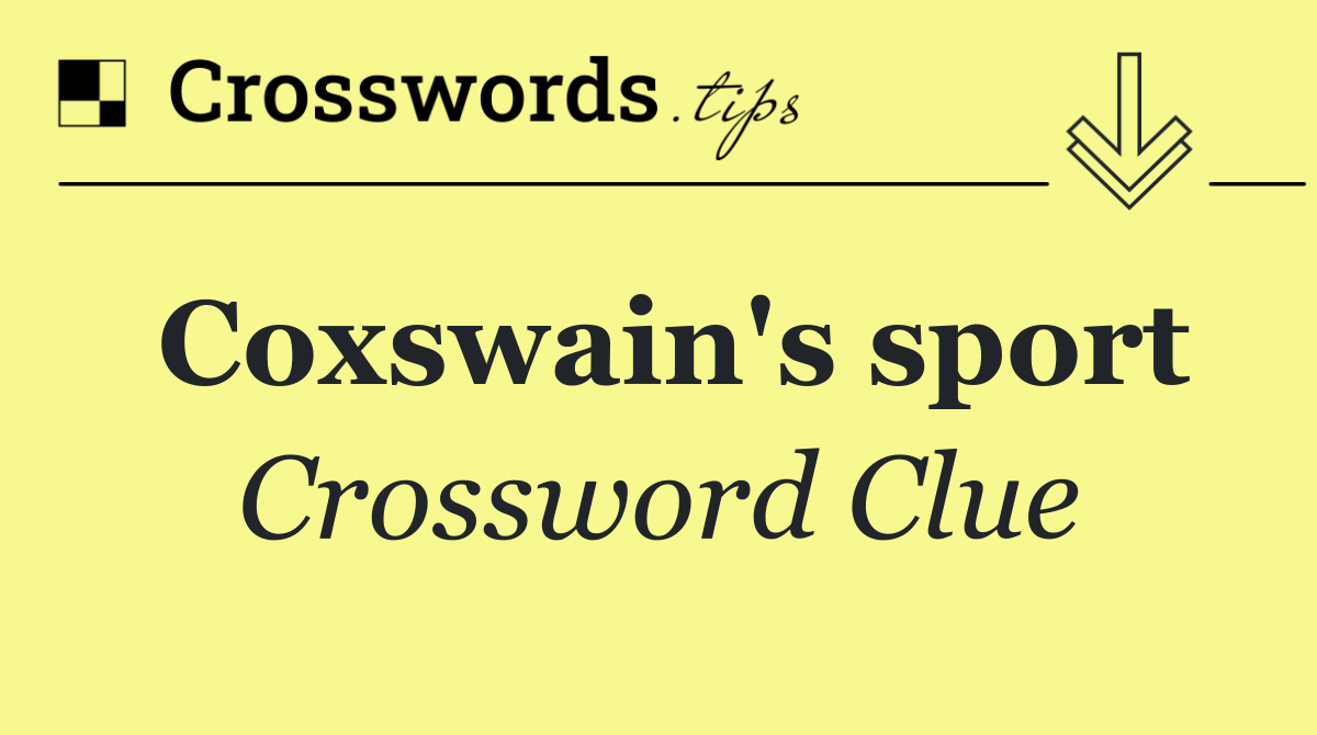 Coxswain's sport