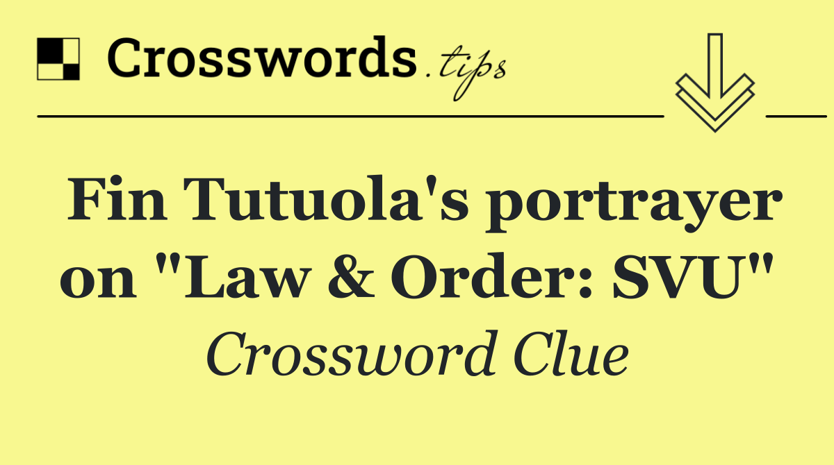 Fin Tutuola's portrayer on "Law & Order: SVU"