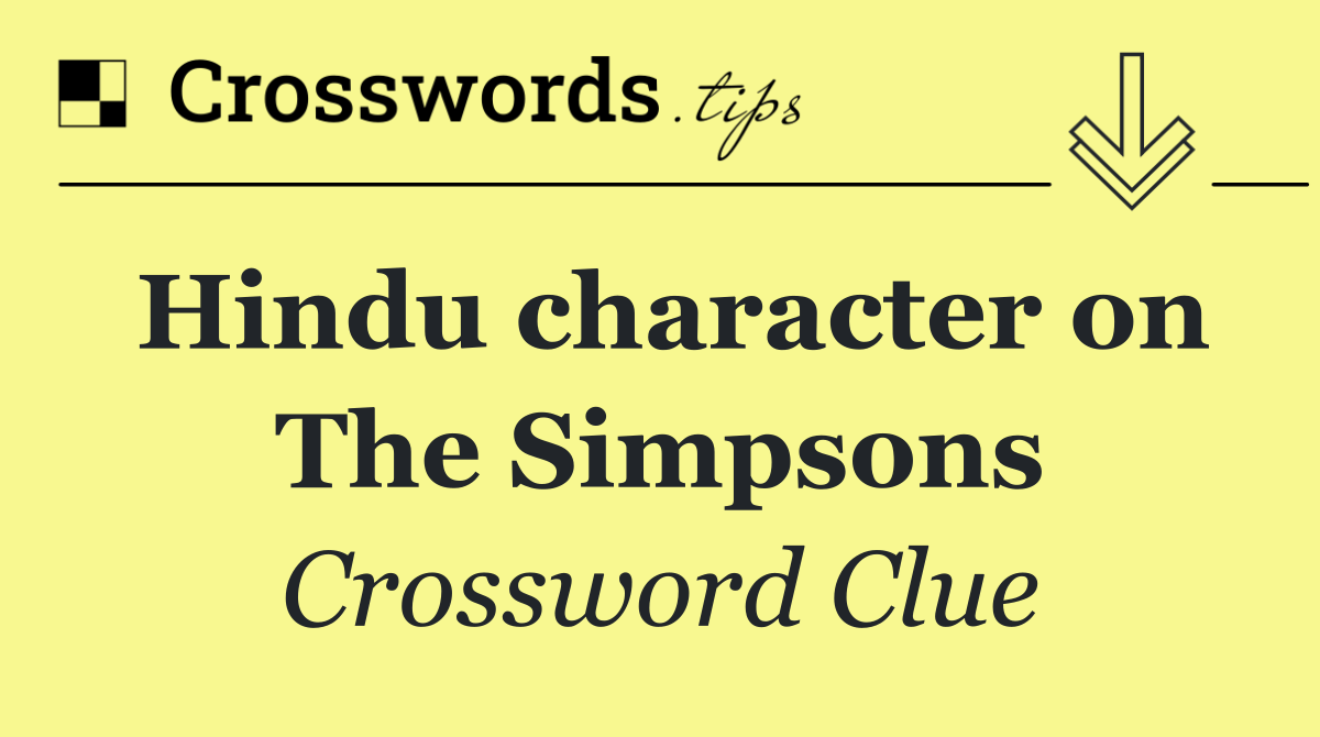 Hindu character on The Simpsons