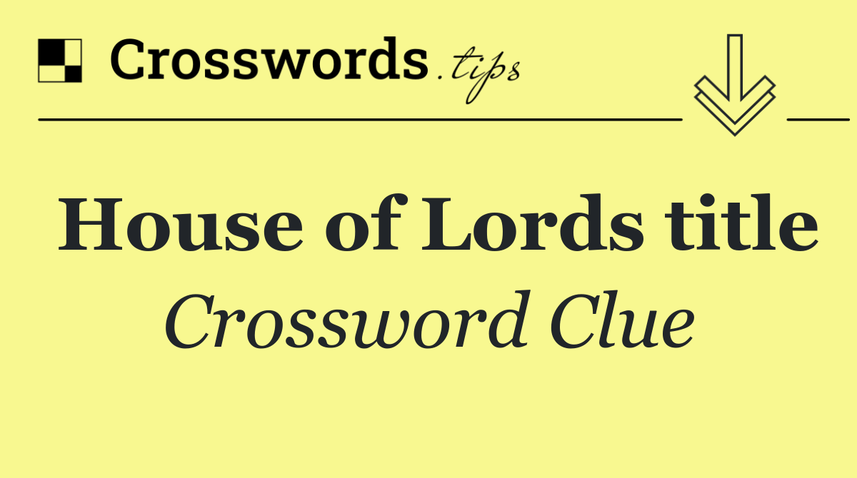 House of Lords title