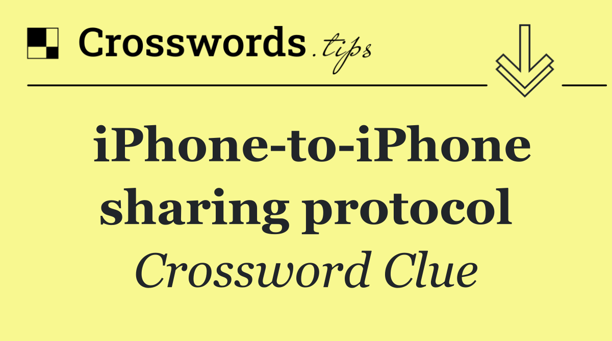 iPhone to iPhone sharing protocol