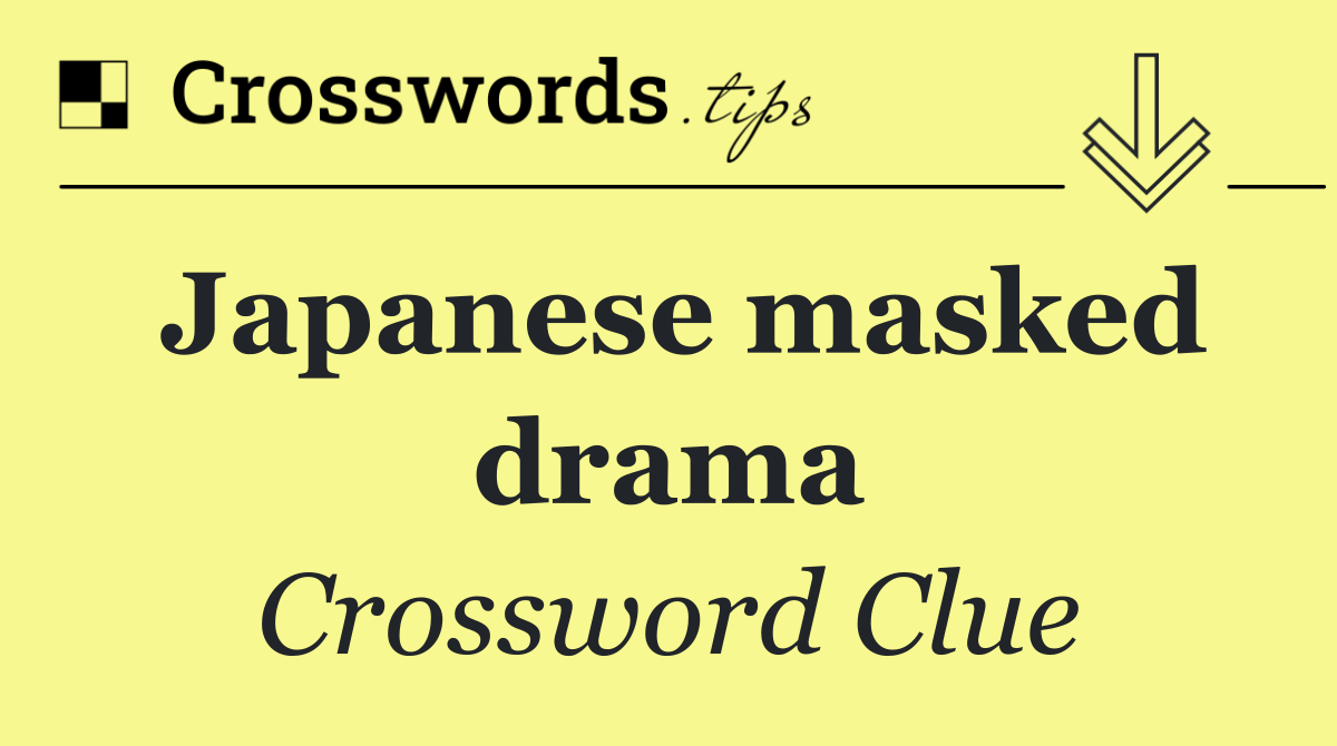 Japanese masked drama