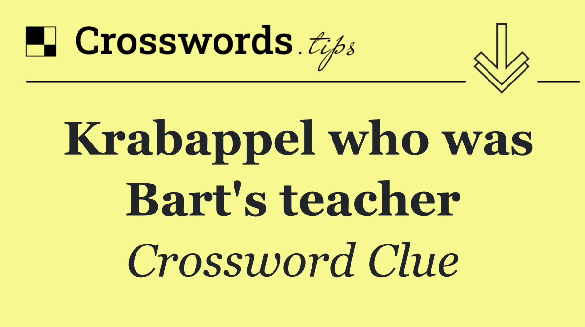 Krabappel who was Bart's teacher