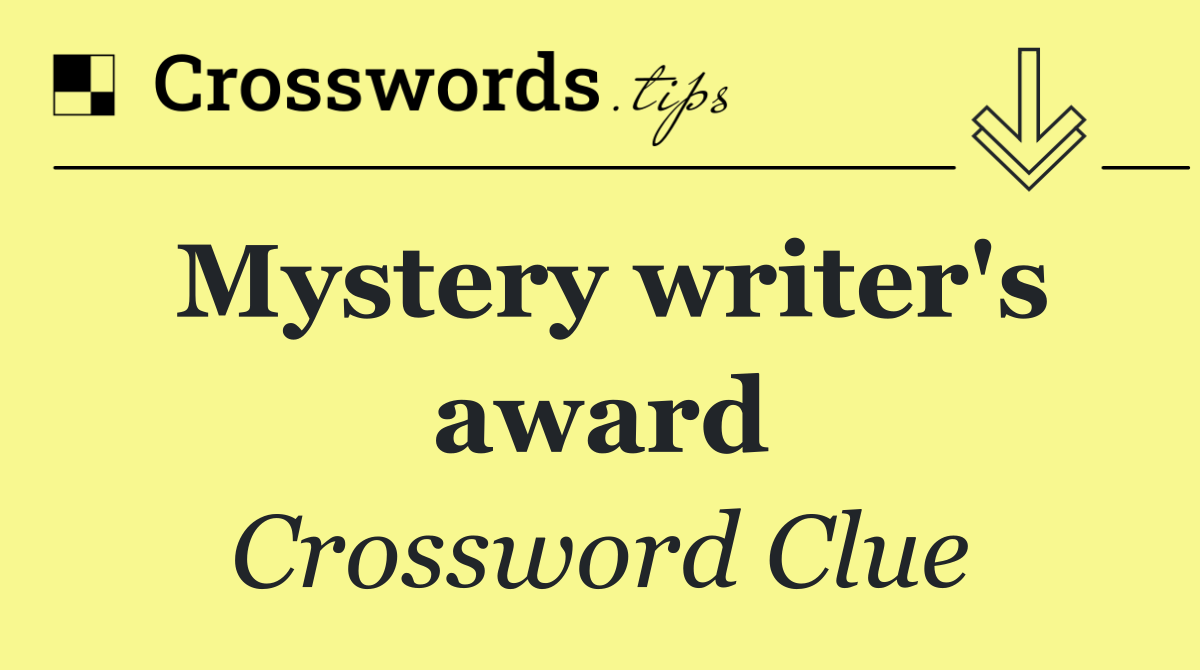 Mystery writer's award