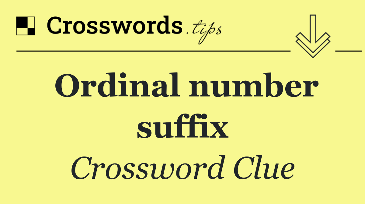 Ordinal number suffix