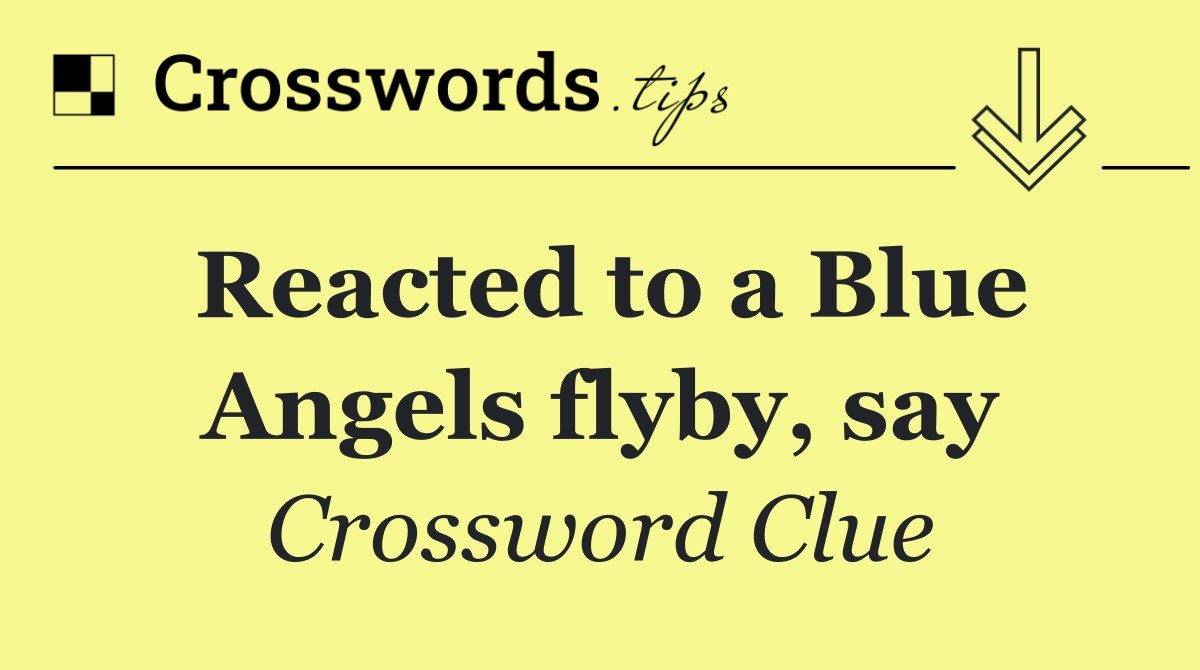 Reacted to a Blue Angels flyby, say