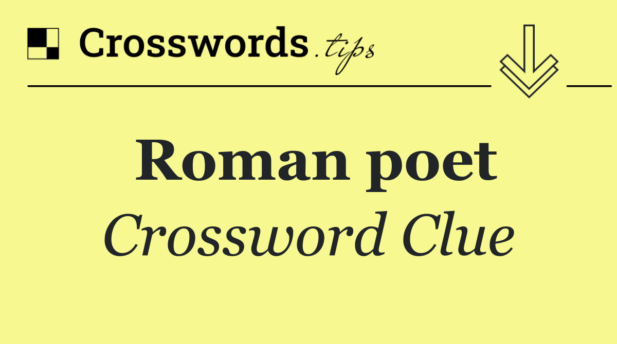 Roman poet