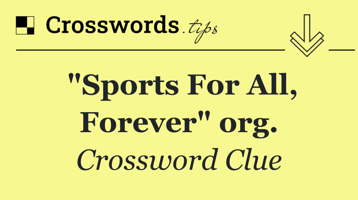 "Sports For All, Forever" org.