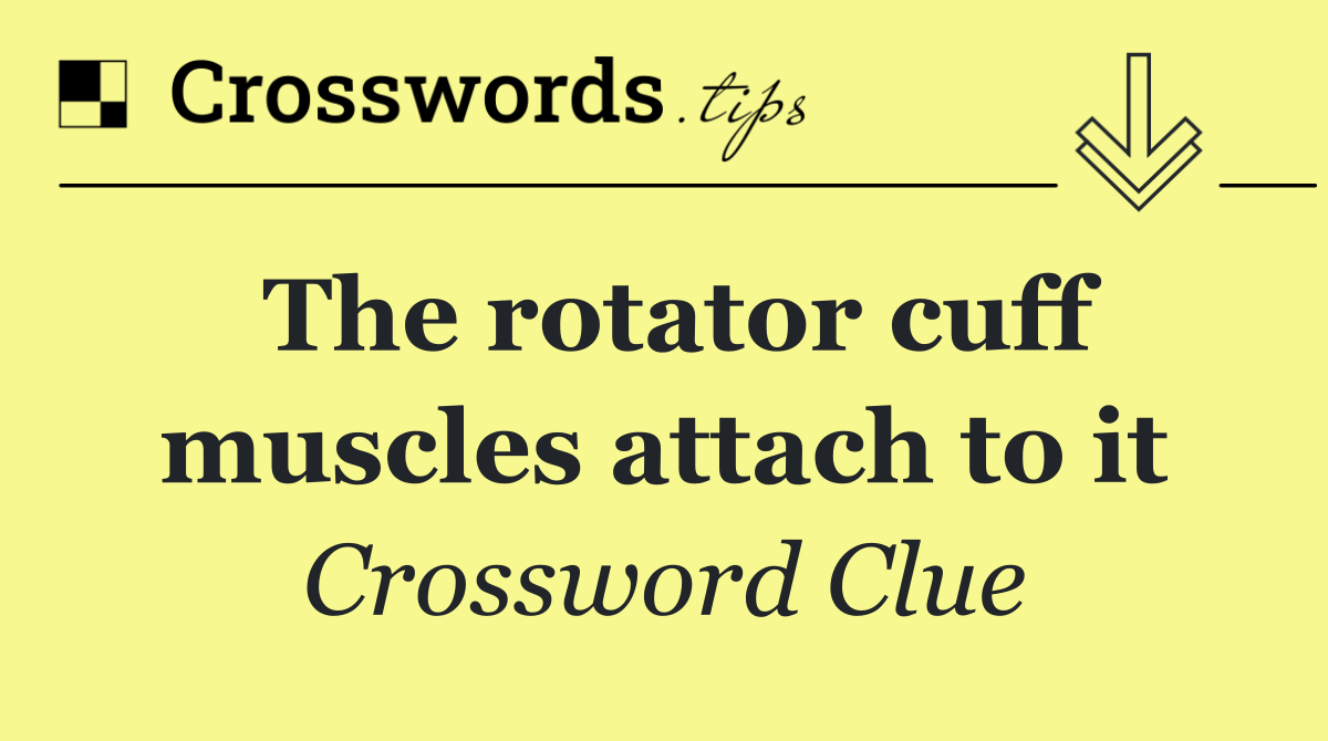 The rotator cuff muscles attach to it