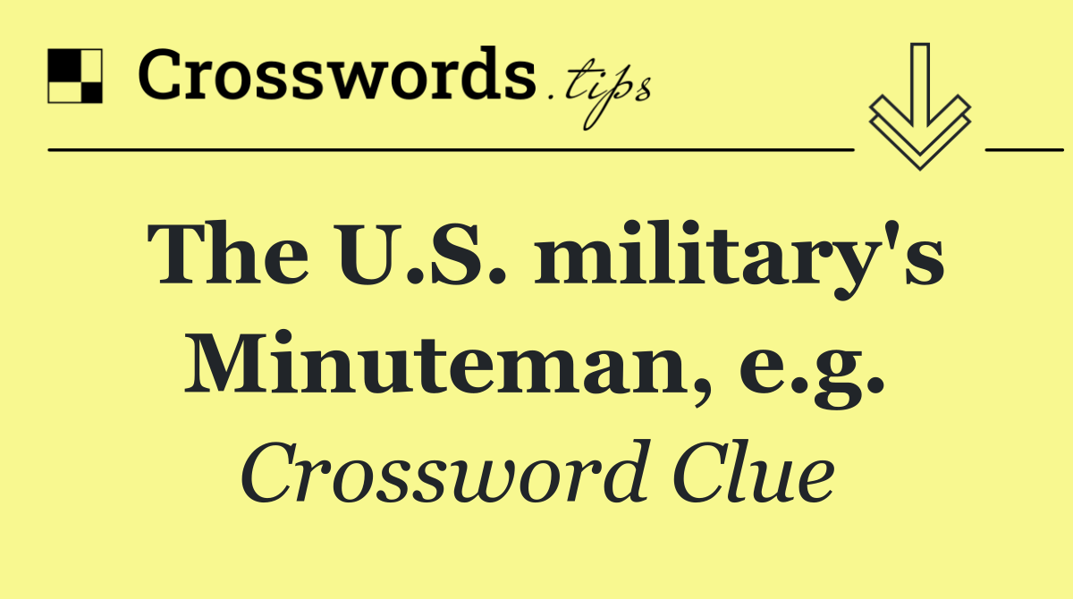 The U.S. military's Minuteman, e.g.