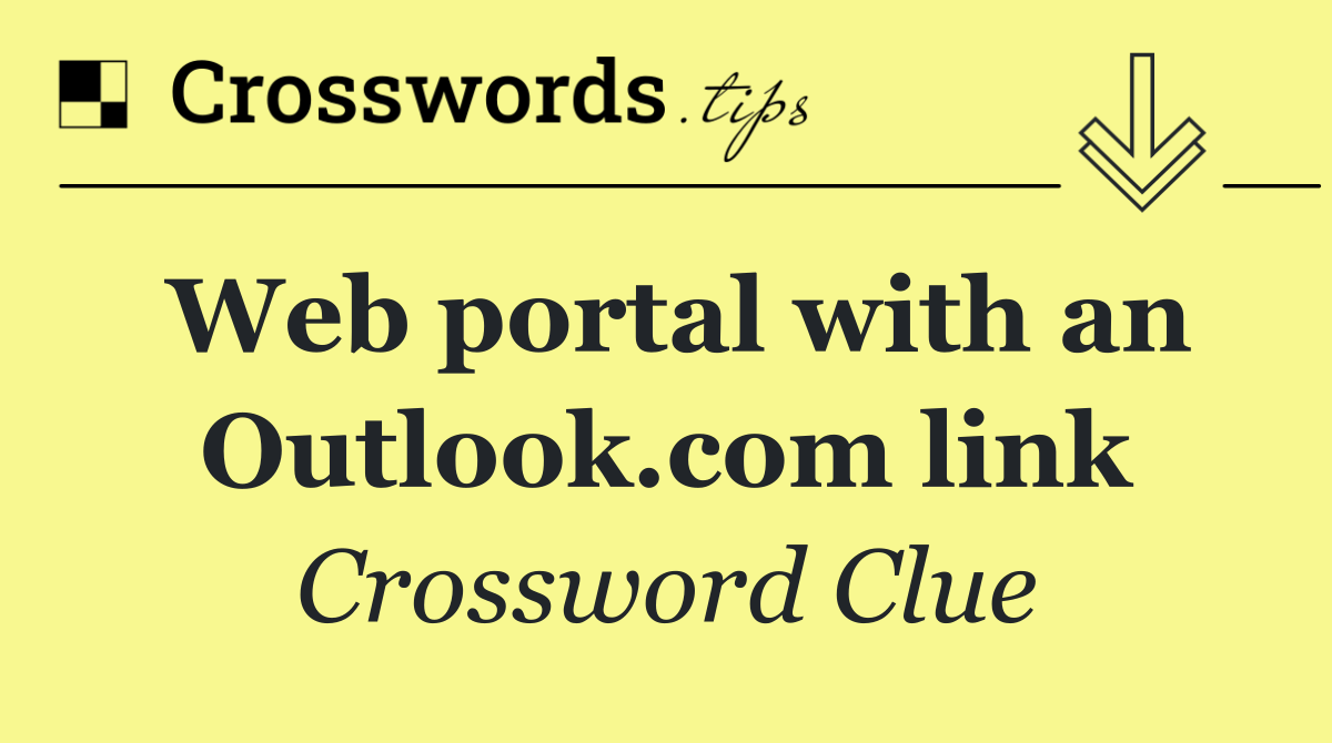 Web portal with an Outlook.com link